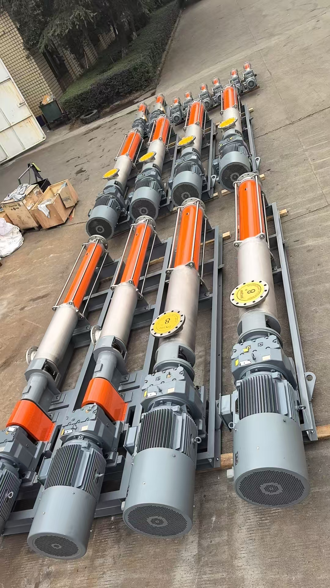 Multiple pumps overhead view